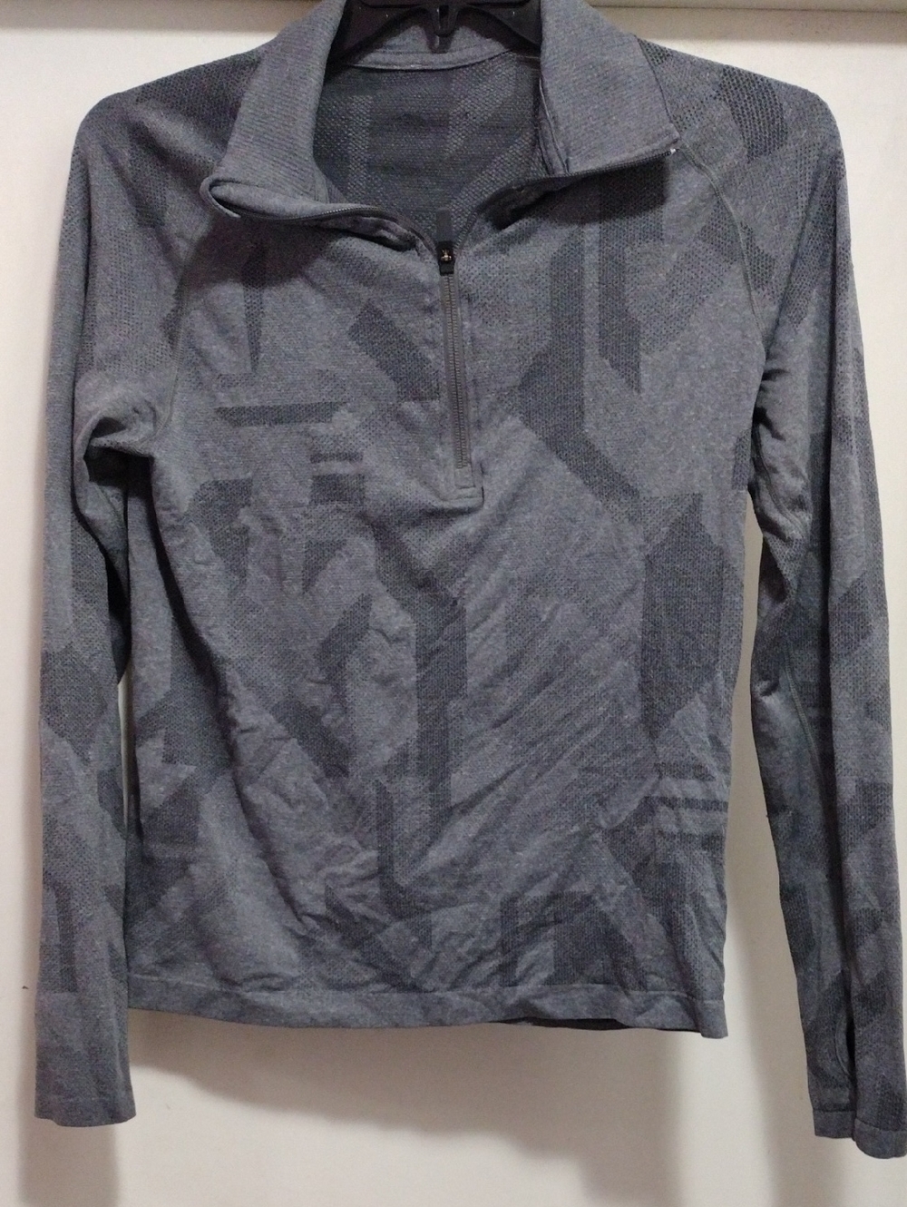 lululemon athletica Women's Gray Half-Zip Performance Top Large